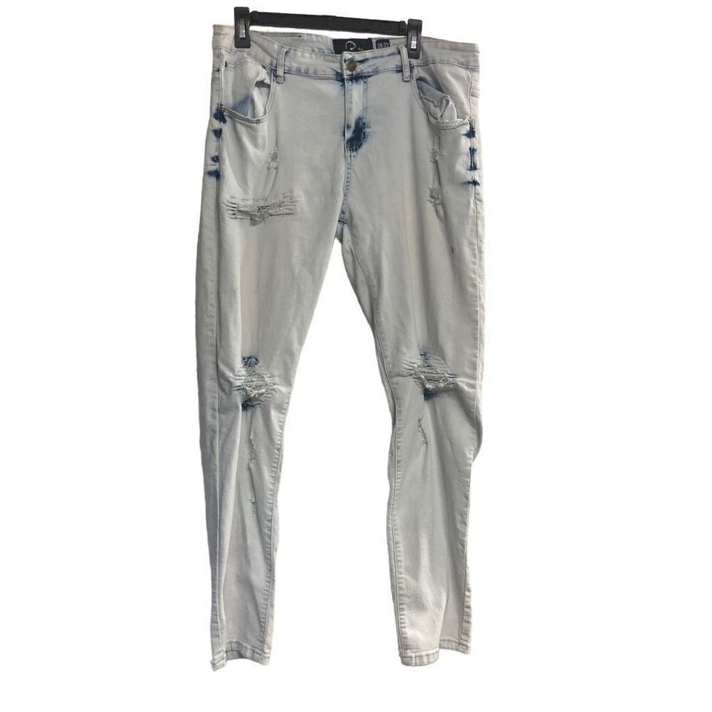 RPM Men’s‎ Distressed Jeans Size. 38/32 Hand Measures Smaller Blue